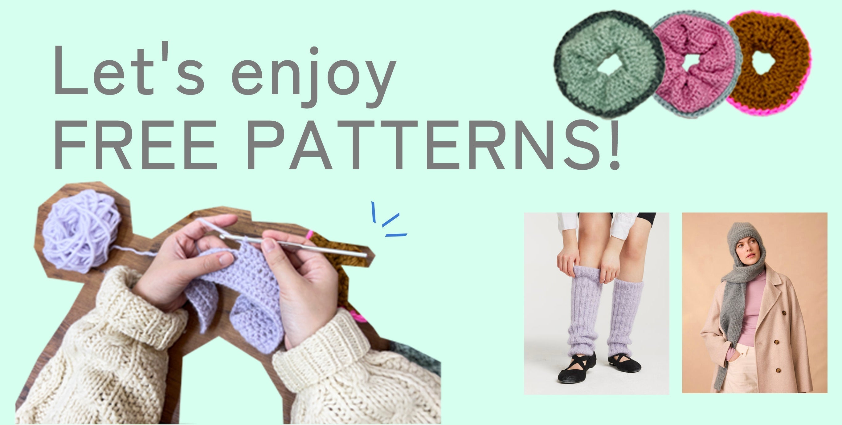 フリーパターンで手軽に編み物にトライ！